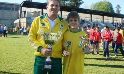 João Lucas Vilela de Sousa e o técnico da Seleção Brasileira Sub-13